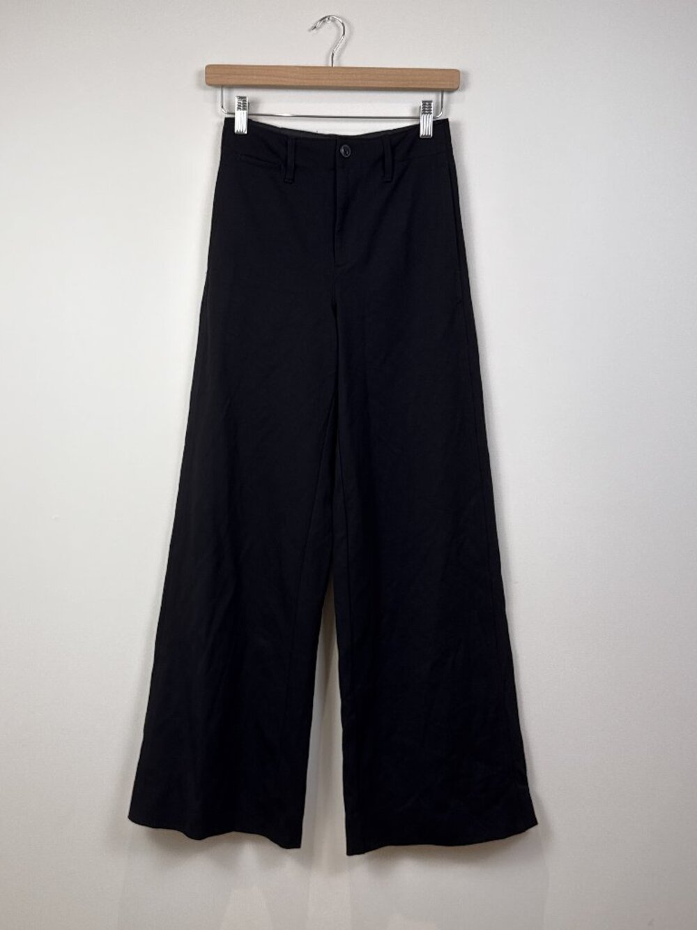 rag & bone Womens Black Wide Leg Trousers Stretch High Rise Pants Trousers